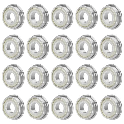 20PCS F693ZZ Flange Ball Bearing, 3x8x4mm, Miniature | Double Metal Shielded Flanged Bearing Chrome Steel ABEC-1(P0) Z2 Deep Groove Ball Bearing for Industrial Machine, Power Tools - size: F693ZZ Size3×8×4mm