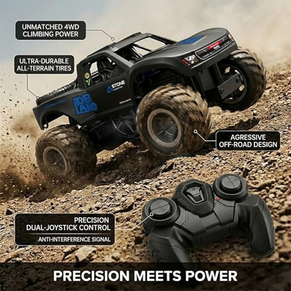Amphibious Remote Control Car Monster Truck - 4WD Waterproof 1:16 Large All Terrain Off Road Vehicle RC Drift Cars Beach Pool Toys Gifts for Boys Kids 8-12 - color: Blue