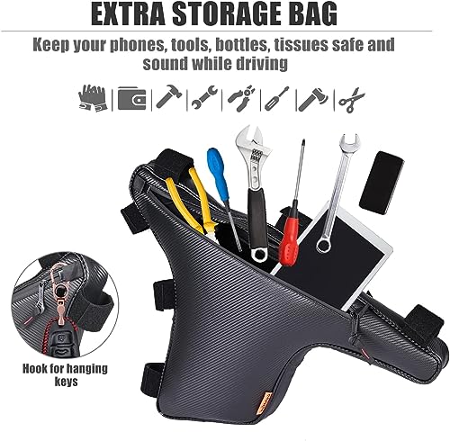 2 Pack UTV Roll Bar Triangle Storage Tool Bags, Double Side Zipper Side by Side Door Bags Roll Bar Gear Bag, Compatible with Kawasaki Teryx KRX 1000 2020-2024 Accessories (Black x2) - color: Black x2