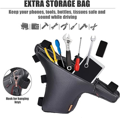 2 Pack UTV Roll Bar Triangle Storage Tool Bags, Double Side Zipper Side by Side Door Bags Roll Bar Gear Bag, Compatible with Kawasaki Teryx KRX 1000 2020-2024 Accessories (Black x2) - color: Black x2