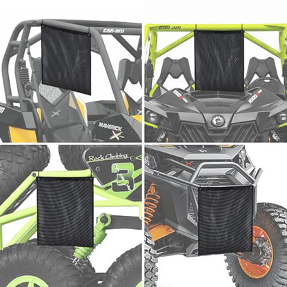 2 Pcs TV Trash Sack PVC Mesh Bag Compatible With Polaris RZR, Can-Am, CFMOTO, Teryx, Mule, Arctic Cat, Pioneer, Golf Cart and most models(BLACK) - color: black