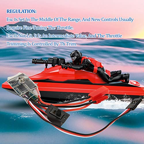 RC Brushed ESC, 30A 4-8V ESC Two Way RC Brushed Motor Speed RC ESC for 1/16 1/18 1/24 Car Boat RC Car (with Brake)