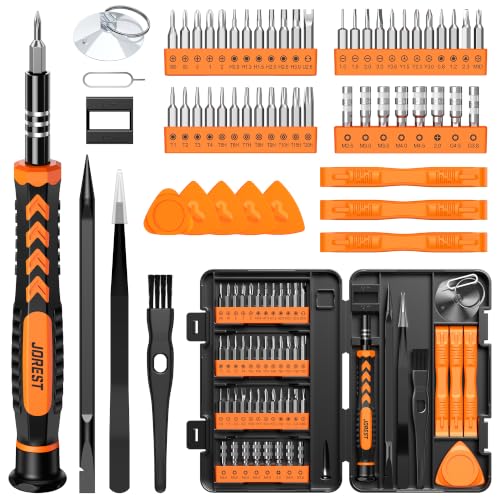 JOREST 59Pcs Small Precision Screwdriver Set with Torx T5, T6, T8, Mini Repair Tool Kit for Macbook, Computer, Laptop, iPhone, PS4 PS5, Xbox, Switch, Eyeglasses, Watch, PC, Ring Doorbell, Electronic - style: 59 in 1 CRV