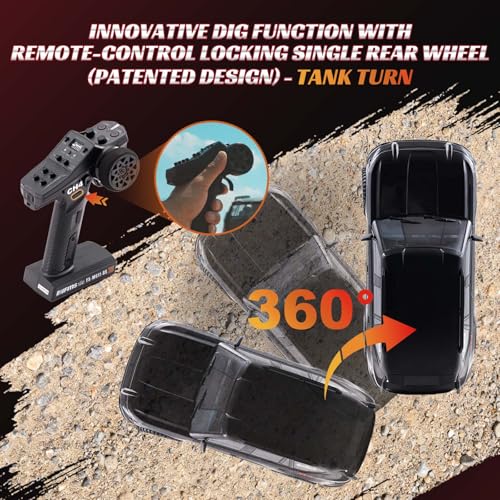 FMS Canyon 1/10 RC Crawler with Innovative DIG System LCG Chassis,Pro 4x4 RC Rock Truck with Portal Axles, 2-Speed Transmission, Full Metal Oil Shocks,High Simulation Remote Control Car