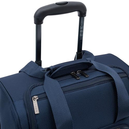 TPRC 15" Smart Underseat Carry-On Luggage with USB Charging Port, Navy Blue - color: Navy Blue