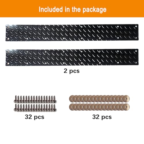 2 Pack Rubber Screw Down Non Slip Stair Treads 31.5"x4",Weatherproof Anti-Slip Step Grips for Outdoor Wooden Steps Porch Yard Walkway, Dogs and People Walk Safely for Rain Snow Ice.