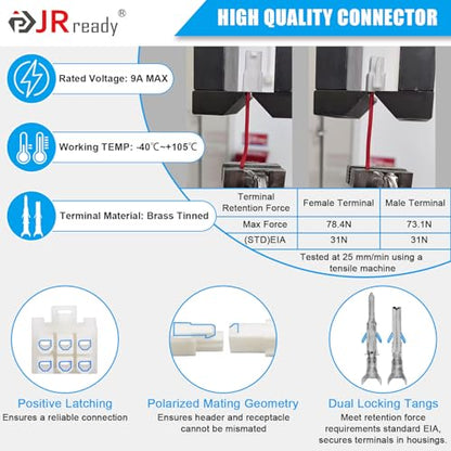 JRready Mini-Fit Jr Pin Connector Kit 2Pin 4Pin 6Pin 8Pin Wire Automotive Electrical Male Female Connector 18-24AWG Terminals Pin and Sockets Molex 4.2mm Pitch 238Pcs ST6519 - size: 2-4-6-8 Pin Standard Molex Mini-Fit
