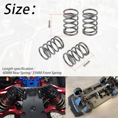 Speed Run Springs/Speed Run Shock Springs-(4 Springs Include 2PCS Front & 2PCS Rear) Fit for Arrma Limitless/Arrma Infraction/Arrma Felony Rc Car