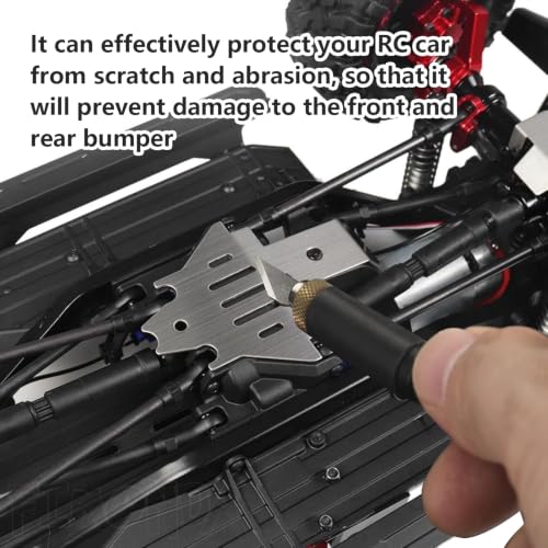 5Pcs Chassis Armor Protector Plate, RC Chassis Protector Armors Parts, Silver Chassis Skid Plate Set with Screws, Stainless Steel RC Skid Plates Replacement for 82056-4