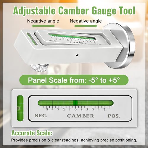 HooLing 2 Pack Adjustable Magnetic Camber Alignment Tool | Universal Camber Caster Gauge, Caster Pillar & Wheel Alignment Tool with Magnetic Base for Car Truck SUV RV Auto Tire Repair