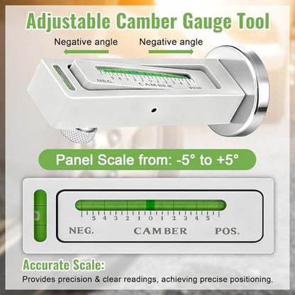 HooLing 2 Pack Adjustable Magnetic Camber Alignment Tool | Universal Camber Caster Gauge, Caster Pillar & Wheel Alignment Tool with Magnetic Base for Car Truck SUV RV Auto Tire Repair
