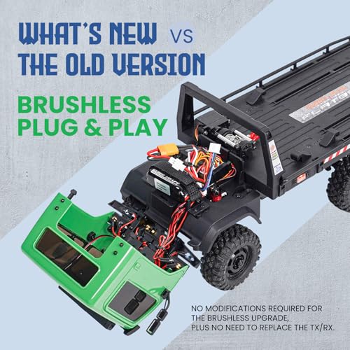 HOBBYPLUS ARKTOS 6x6 V1.5 CR18P Rock Crawler RTR All Terrain - Remote Control Car, Rock Crawler 1/18 Scale 6WD 2 Speed Transmission Off Road for Adults, RC Hobbyists (Green) - color: Green (6x6 V1.5)
