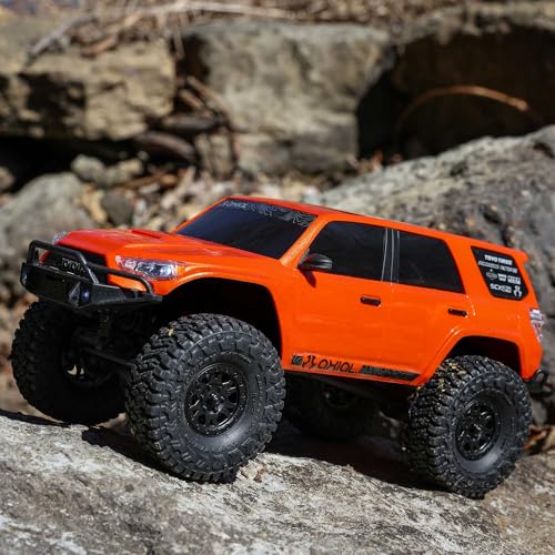 Axial RC Truck 1/24 SCX24 Toyota 4Runner 4X4 RTR Brushed Rock Crawler, RTR (Battery and Charger Included), Orange, AXI-2035T1 - color: Orange