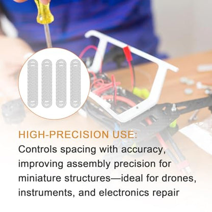 M3x6 Precision Thin Spacers for Mini Electronics,304 Stainless Steel 48pcs | Shim washer set with 0.1,0.2,0.3,0.5mm thicknesses,12 pcs each,for M3 bolts,mechanical DIY and compact component spacing - size: M3X6