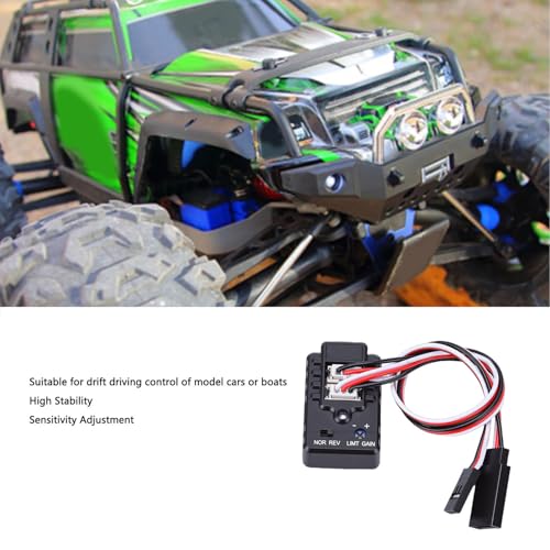 RC Gyroscope Module, High Stability 2 Axle Gyroscope with Sensitivity Adjustment for Remote Control Racing Cars and Boats