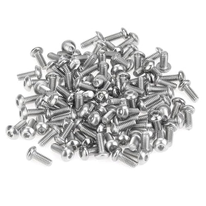 105 Pieces M2.5 x 6mm Button Head Socket Cap Screws, Thread Pitch 0.45mm, Sutemribor M2.5 Screws, 304 Stainless Steel, Fully Threaded, Silver - size: M2.5 x 6mm, style: Button Head