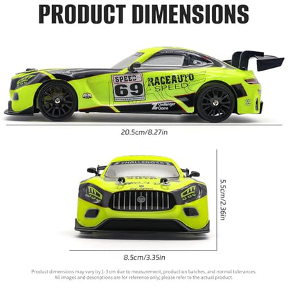 RC Drift Car, 1:24 Scale Remote Control Cars Vehicle for Kids, 2.4GHz 20KM/H 4WD High Speed RC Cars with LED Light Two Batteries & Drifting Tires Racing Sport Toy Car for Adults Boys Girls ZG05-Cyan - style: ZG05-Cyan