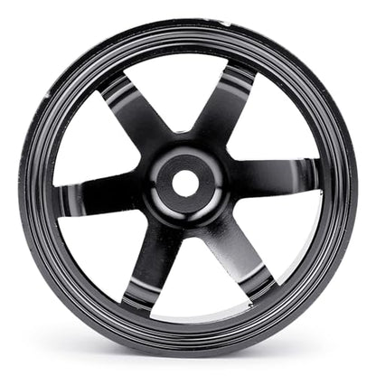 HERCHR RC Wheel Rims Set, 12mm Hex Hub Aluminum Alloy On Road Wheels Rims Metal for 1/10 Scale RC Crawler Car Touring Drift Street Tyres Wheels Accessory(Black) - color: Black