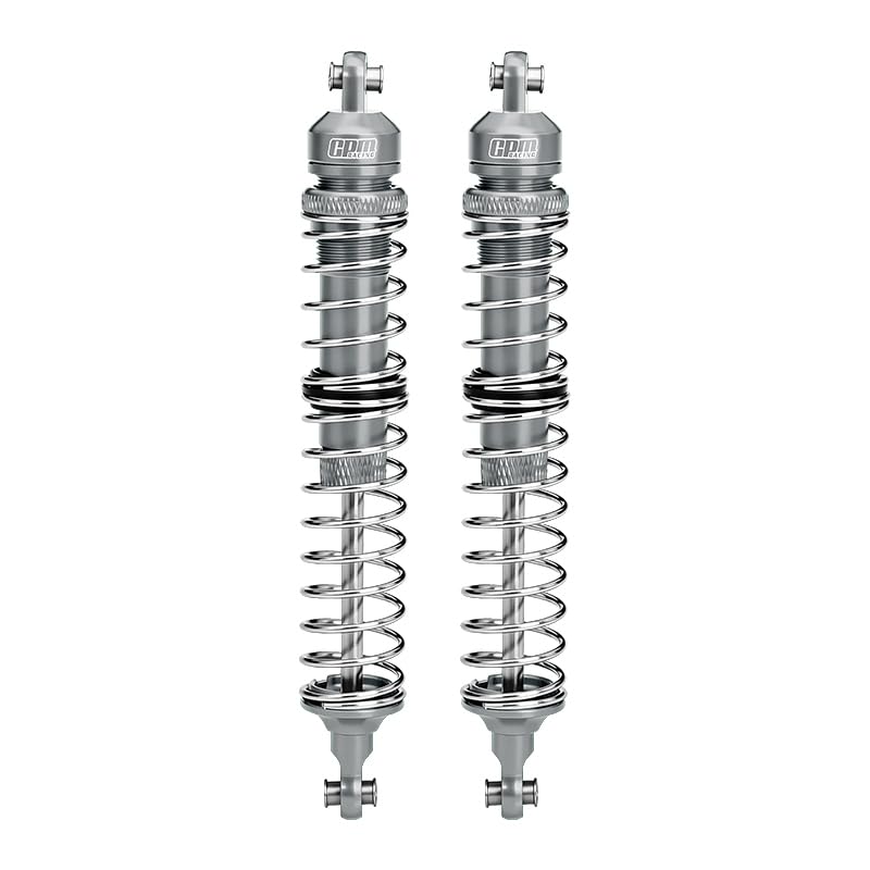 GPM Upgrades Aluminum Front Spring Dampers (130MM) for 1/10 RBX10 Ryft 4WD Scale Rock Bouncer (AXI03005) RC Cars (Gray)