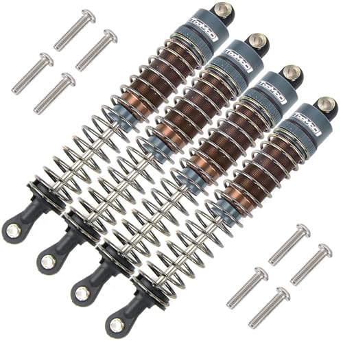 90MM Oil Shock Absorbers Upgrade Compatible with 1/10 RC Crawlers | Fits Tamiya ClodBuster / Bullhead / TRX4 / Axial / D90 - Oil Damper Upgrade - Gray - color: Gray