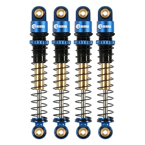 INJORA 43mm Aluminum Threaded Shocks Absorber Damper for 1/24 SCX24 (Blue) - color: Blue