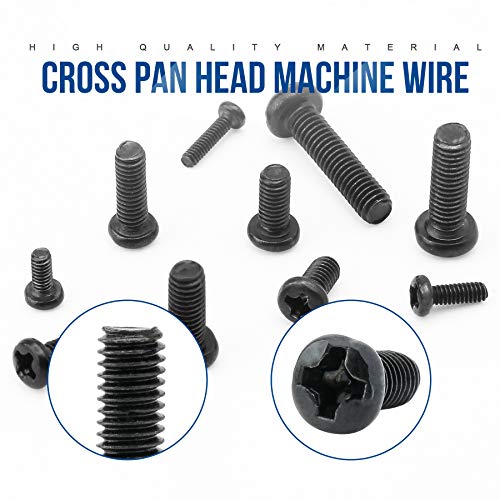 NINDEJIN 650 pcs M1.4 M1.7 M2 M2.5 M3 Round Pan Head Laptop Mini Screw Kit | Carbon Steel, Laptop Computer Screw, for Repairing Most Computers, for Sports Equipment; Lawnmowers; Blowers, Mini Screw Set - style: Pan Head