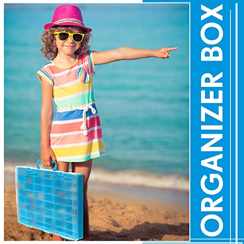 2 Pcs 48 Grids Plastic Bead Organizer Box with Divider, Blue - color: Blue