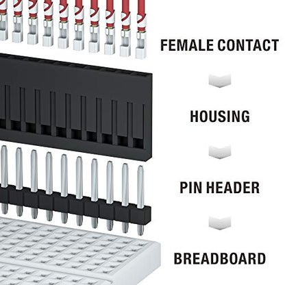 IWISS 1550PCS 2.54mm Pitch Dupont Connector Kit, Includes Pin Headers, Jumper Wire, Crimp Pins for RC Servo, Arduino, SMT, SATA, EPS, PCIe, Battery Balancer