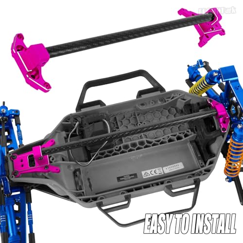 Carbon Fibre Chassis Brace Upgrades Part for 1/10 Rustler 4WD (VXL)/Slash 4X4 LCG(VXL),RC Aluminum Chassis Brace Kit Hops Up, Replace Part#6730,Pink - color: Pink - (Chassis Brace)