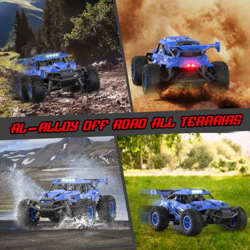 BLUEJAY Remote Control Car, 2.4GHz High Speed 33KM/H RC Cars Toys | 1:12 Monster RC Truck Off Road with LED Headlight and Rechargeable Battery Gifts for Adults Boys 8-12 - color: Blue