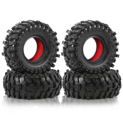 Lifehead 1.9 inch Silicone insert tires - All Terrain Pliable Rubber Tires for 1/10 RC Crawler Car TRAXXAS TRX4 TRX6 Axial SCX10 90046 90047 SCX10 III AXI03007 Tamiya CC01 YK4102/4.6" Outer Diameter - color: Red