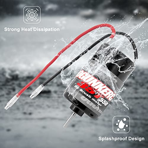 OGRC Motor 550 21T Brushed Motor 1/10 RC Crawler Motor for TRX4 SCX10 | 3-Slot 12900 Max RPM RC Car Motor for 1/10 TRAXXAS Redcat Axial RC4WD D90 and 1/6 Jeep Willys 1941 MB Military Truck - size: 35T
