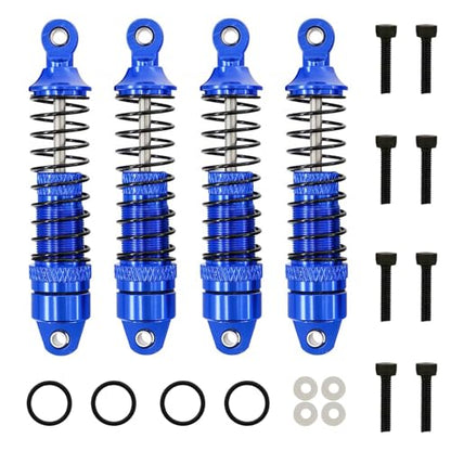 1/18 RC Aluminum Shock Absorbers Set 67mm, Pre-Assembled Suspension Damper Kit for RC Cars, Front Rear Upgrade Parts, 4PCS (Blue) - color: Blue