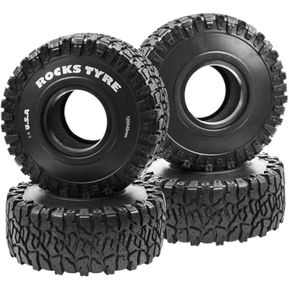 ShareGoo RC 1.9 Crawler Tires 1.9 inch Rubber Mud Tyre Tires OD 120mm Compatible with Axial SCX10 90046 AXI03007 Tamiya CC01 Redcat Gen8 RC4WD 1/10 RC Crawler 1.9 Beadlock Wheel Rims