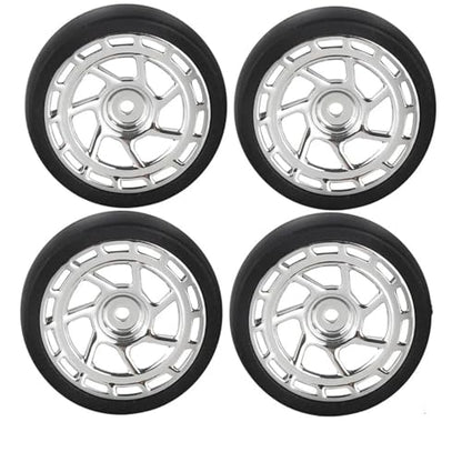 Rc Repairs Spare For Ldrc AE86 A86 LD1801 LD1802 LD1803 LD1804 A01 A02 1/18 4pcs 31mm RC Hard Drift Tire Wheel Hard Tyre RC Car Upgrade Parts(Silver C) - color: Silver C