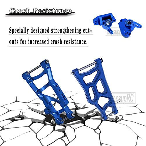RC Stainless Steel Drive Shaft CVD Axles Upgrades Part for 1/10 Rustler/Stampede VXL 2WD,Alloy Suspension A Arm,Aluminum Caster Block & Steering Blocks & Rear Stub Carriers,Navy Blue - color: Navy Blue