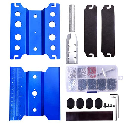 Aluminum Alloy RC Car Repair Work Stand Hobby Tool Set 360 Degree Rotation Lift/Lower and RC Screws Kit Repair Tool Box for 1/8 1/10 1/12 1/16 1/18 RC Car Truck Buggy Models (Navy Blue) - color: Navy Blue