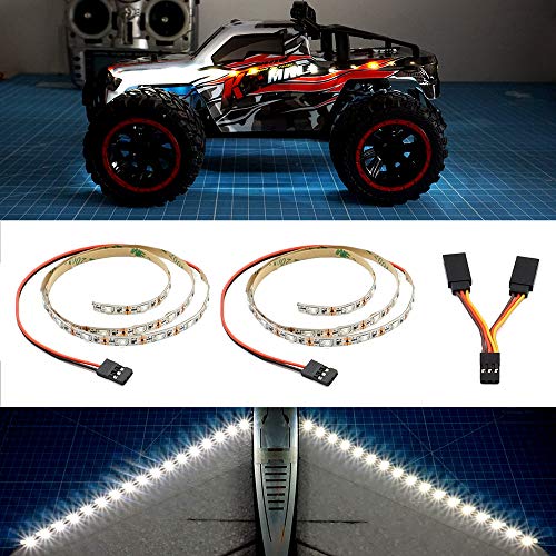 LED Light Strip for RC Fixed Wing Airplane Flying Wing Plane AR Wing Drone Model Car Truck (White) - color: White