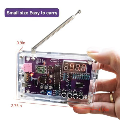 FM Radio Kit Soldering Practice Kit DIY School Project FM 87-108MHz with 2 Power Supply Modes, Soldering Learning and Teaching for Beginners, Adults EK1989