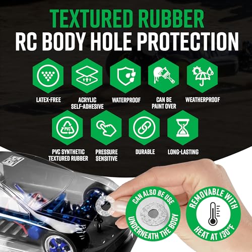 Dragon Grips RC Body Clip Hole Protectors, 49pcs, Clear PVC Stickers | For 1/10 RC Crawler Body Shells, Stick-On Accessories, Prevent Clip Hole Damage & Cracking, Protect Custom-Painted Bodies - color: Clear/49pc