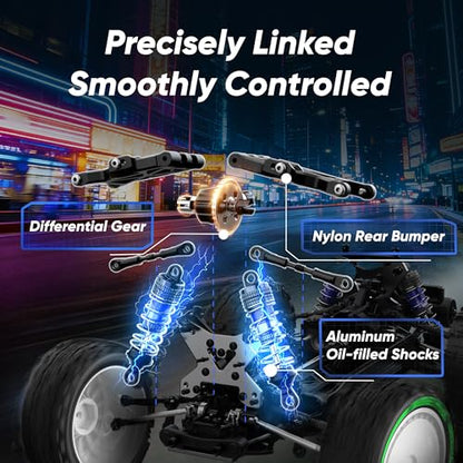 1/12 Brushless RC Cars,Fast 50mph Off-Road All Terrain Truck,4WD RC Buggy with 2.4GHz Remote Control and 3S Batteries,25W Fast Charging,RTR 4X4 Electric RC Cars