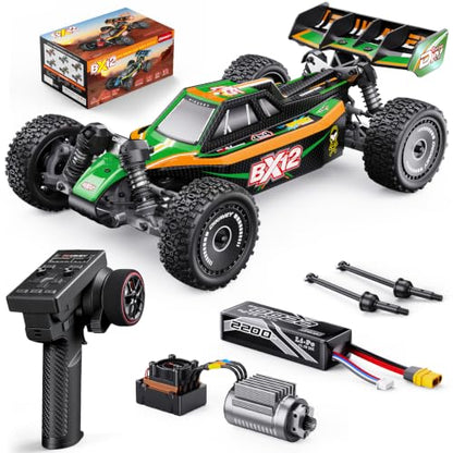 1/12 Brushless RC Cars for Adults,Remote Control Car for Fast RTR | Max 42 MPH 4X4 High Speed Racing RC Buggy with 3S 2200 mAh Battery,Fast Off-Road RC Truck,Suitable as Giftfor Beginner-Green - color: Green