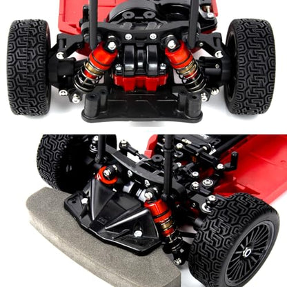 1/10 62MM RC Oil filled Shock Absorbers kit for Tamiya TT-01 TT-02 / Hyper Go 1/14 H14BM 14209 / Losi v100 Upgrades Replace Parts (Red) - color: Red