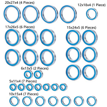 33Pcs Wheel Hub Axle Steel Sealed Ball Bearing Kit for X-Maxx 8S | 77086-4 Snap on 1/5 RC Car Truck Model Parts Accessories