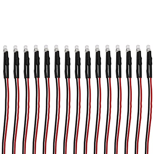 15PCS HIRCQOO RC Car 3MM & 5MM Pre Wired Led Light Emitting Diodes 12V Mini Single Led Bulbs Compatible with Traxxas TRX-4 TRX-6 Axial SCX10 90046 1/10 RC Crawler Car Truck DIY Parts (3mm,Red) - size: 3mm,Red
