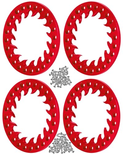 RC Metal 1.9 Beadlock Wheels Replacement Ring for 1/10 Crawler RC Car TRX4 SCX10 90046 90047,Alloy 1.9" Beadlock Rims Replacement Ring,4pcs,Red - color: Red(4pcs)