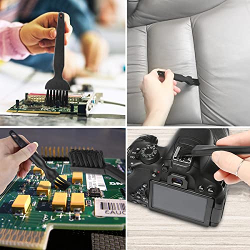 9 in 1 Anti Static Brushes Small Cleaning Kit Multi-Purpose Nylon Brush for Keyboard, PC Motherboards, Camera, Phone, Laptop, MacBook, Computer | 9 nylon anti-static brushes for cleaning keyboards, PCs cameras and electronics without scratching delicate s