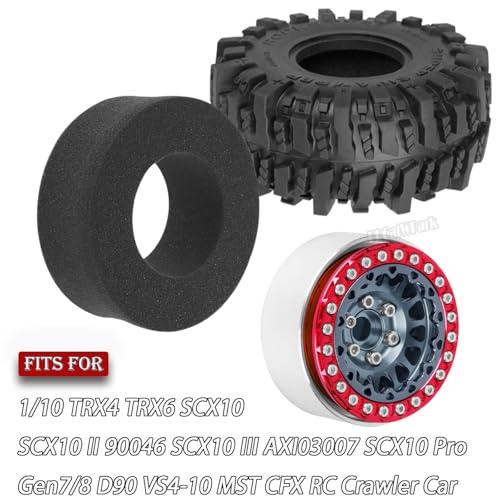 RC 1.9 Beadlock Wheels and Tires for 1/10 TRX4 TRX6 SCX10 SCX10 II 90046 SCX10 III AXI03007 SCX10 Pro Gen7/8 D90 VS4-10 MST CFX RC Crawler Car,4PCS Beadlock Rims 1.9 Wheel Tires,Titanium - color: Titanium - (1.9 Beadlock Wheels)
