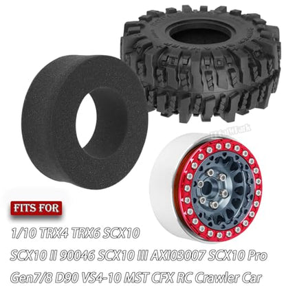 RC 1.9 Beadlock Wheels and Tires for 1/10 TRX4 TRX6 SCX10 SCX10 II 90046 SCX10 III AXI03007 SCX10 Pro Gen7/8 D90 VS4-10 MST CFX RC Crawler Car,4PCS Beadlock Rims 1.9 Wheel Tires,Titanium - color: Titanium - (1.9 Beadlock Wheels)