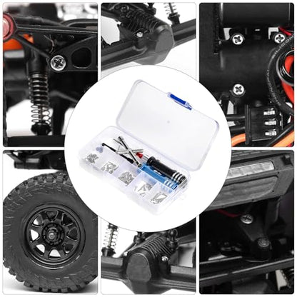 190pcs RC Screw Kit, M1/M1.4 Screws Assortment Set with Phillips Screwdriver Hex Driver RC Car Tools for Axial SCX30 RC Crawler Cars Trucks, with Organizer Storage Case